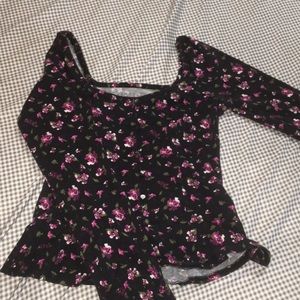 Flower detailed long sleeve shirt